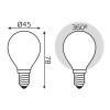 Лампа светодиодная филаментная Black Filament 9Вт P45 шар матовая 4100К нейтр. бел. E14 610лм диммир