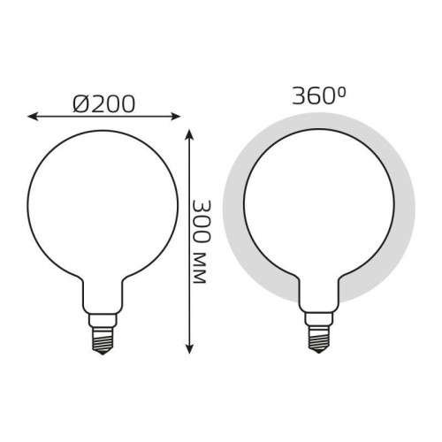 Лампа светодиодная филаментная Black Filament 14Вт G200 шар матовая 4100К нейтр. бел. E27 1170лм дим