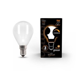 Лампа светодиодная филаментная Black Filament 9Вт P45 шар матовая 3000К тепл. бел. E14 590лм диммир.