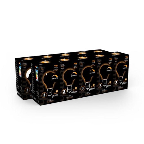 Лампа светодиодная филаментная Black Filament 9Вт P45 шар матовая 3000К тепл. бел. E14 590лм диммир.