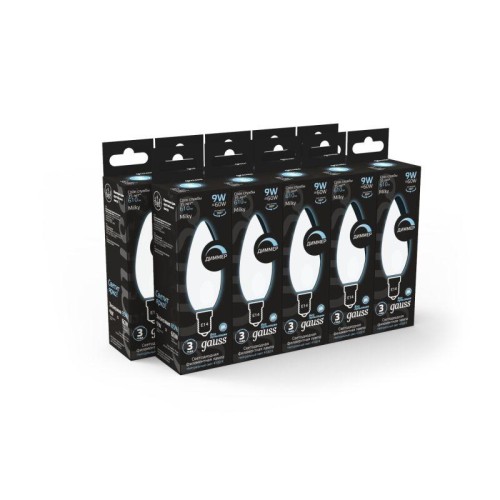 Лампа светодиодная филаментная Black Filament 9Вт свеча матовая 4100К нейтр. бел. E14 610лм диммир.