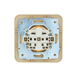Розетка 1-м СП ASTI 16А IP20 с заземл. защ. шторки термопласт в сборе крем. LEZARD 7081-0303-124B