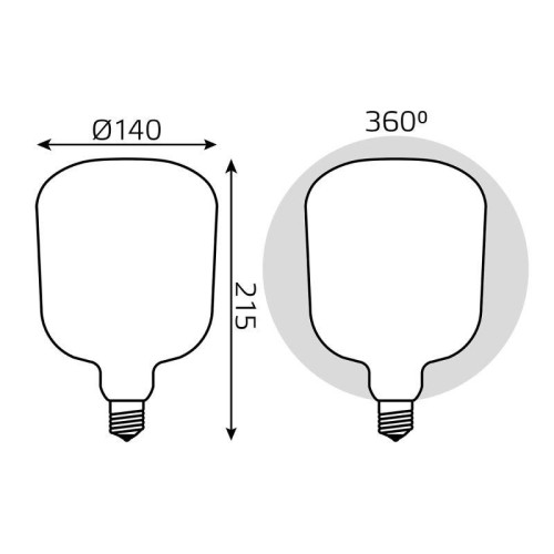 Лампа светодиодная филаментная Black Filament 9Вт V140 матовая 4100К нейтр. бел. E27 890лм GAUSS 101