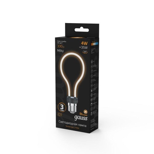 Лампа светодиодная филаментная Black Filament 4Вт контурная Artline A72 матовая 2700К тепл. бел. E27