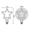 Лампа светодиодная филаментная Black Filament 7Вт Star матовая 2700К тепл. бел. E27 580лм GAUSS 1006