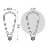 Лампа светодиодная филаментная Black Filament 4Вт ST64 матовая 2700К тепл. бел. E27 330лм GAUSS 1005