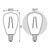 Лампа светодиодная филаментная Basic 4.5Вт ST45 2700К тепл. бел. E14 470лм GAUSS 1141115