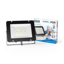 Прожектор светодиодный Elementary 200Вт 6500К IP65 16800лм 200-240В ДО черн. GAUSS 691511200