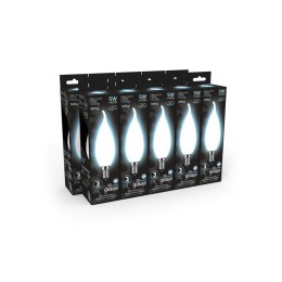Лампа светодиодная филаментная Black Filament 5Вт свеча на ветру матовая 4100К нейтр. бел. E14 450лм