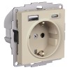 Розетка AtlasDesign 16А с 2-мя заряд. устройствами USB тип A+C 5В/2.4А/3.0А 2х5В/1.5А механизм песоч
