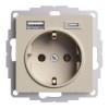 Розетка AtlasDesign 16А с 2-мя заряд. устройствами USB тип A+C 5В/2.4А/3.0А 2х5В/1.5А механизм песоч