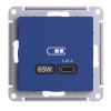 Розетка USB AtlasDesign тип C 65Вт высокоскор. ЗУ QC PD механизм аквамарин SE ATN001127