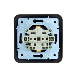 Розетка 1-м СП ASTI 16А IP20 с заземл. защ. шторки термопласт в сборе черн. бархат. LEZARD 7081-4242