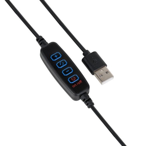 Светильник светодиодный настольный Ring 14Вт 3000-6500К 700лм 5В с USB-разъемом кольцевой черн. GAUS