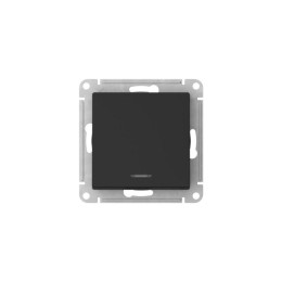 Выключатель 1-кл. AtlasDesign (сх. 1а) 10AX с подсветкой быстрозажим. клем. механизм карбон SE ATN00