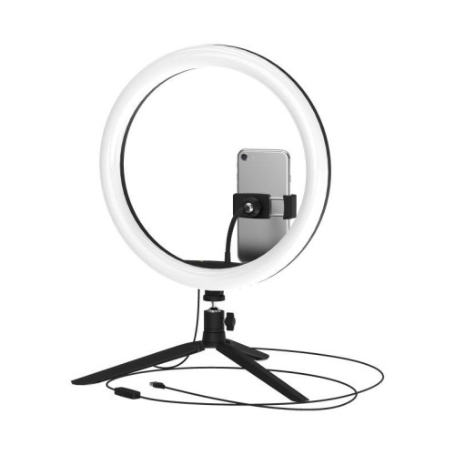 Светильник светодиодный настольный Ring 15Вт 3000-6500К 800лм 5В с USB-разъемом кольцевой черн. GAUS