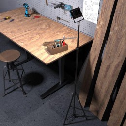 Тренога напольная Ring для установки кольцевого светильника 70х680мм/740х2080мм черн. GAUSS RL100