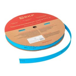 Трубка термоусадочная ТУТ нг 20/10 син. (уп.100м) EKF tut-20-g