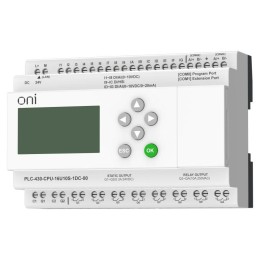 Модуль ЦПУ ПЛК 430 4 DI 12 UI (0-10В/DI) 8 RO 2 TO 24В DC с Ethernet портом с экраном ONI PLC-430-CP