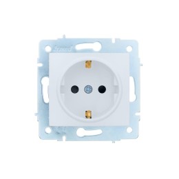 Розетка 1-м СП ASTI 16А IP20 с заземл. защ. шторки термопласт механизм бел. LEZARD 7081-0288-124B