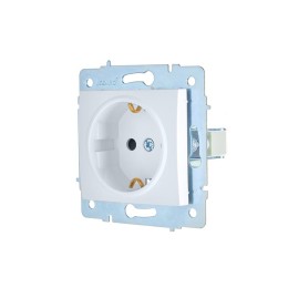 Розетка 1-м СП ASTI 16А IP20 с заземл. защ. шторки термопласт механизм бел. LEZARD 7081-0288-124B