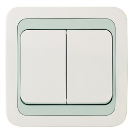 Выключатель 2-кл. СП Mimoza 10А IP20 бел./сер. Makel 12403