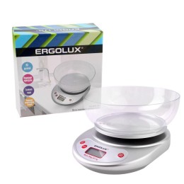 Весы кухонные ELX-SK05-C03 сер. металлик до 5 кг со съемной чашей Ergolux 15038