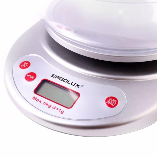 Весы кухонные ELX-SK05-C03 сер. металлик до 5 кг со съемной чашей Ergolux 15038