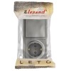 Блок выключатель 1-клав. и розетка 1-местн с заземл. LETO платина горизонталь LEZARD 752-3500-170BAP