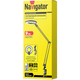 Светильник 71 574 NDF-C005-9W-4K-BL-LED на струбцине черн. Navigator 71574