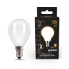 Лампа светодиодная филаментная Black Filament 5Вт P45 шар матовая 2700К тепл. бел. E14 420лм GAUSS 1