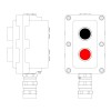 Пост управления взрывонепроницаемый из алюм. LCSD-02-B-MC-P1B(11)x1-P1R(11)x1-PCMB-KA3MHK DKC LCSD21