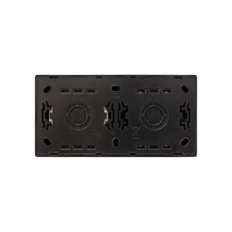 Блок выключатель 2-клав. и розетка 1-местн с заземл. LETO черн. бархат горизонталь LEZARD 752-4200-1