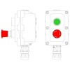 Пост управления взрывонепроницаемый из алюм. LCSD-02-B-MB-P1G(11)x1-P6E(11)x1-PBMB-KA2MHK DKC LCSD21