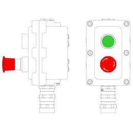 Пост управления взрывонепроницаемый из алюм. LCSD-02-B-MB-P1G(11)x1-P6E(11)x1-PBMB-KA2MHK DKC LCSD21