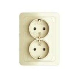 Розетка 2-м СП Classic 16А IP20 с заземл. крем. POWERMAN 1156522