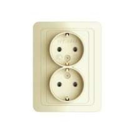 Розетка 2-м СП Classic 16А IP20 с заземл. крем. POWERMAN 1156522