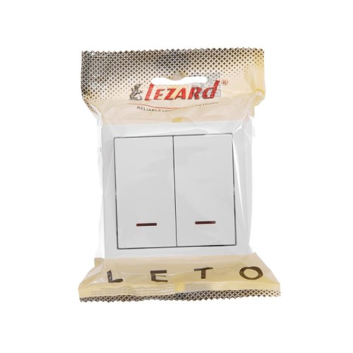 Выключатель 2-клав. LETO с инд. бел. LEZARD 752-0200-112