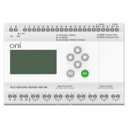 Модуль ЦПУ ПЛК 430 4 DI 12 UI (0-10В/DI) 8 RO 2 AO (1шт 0-10В и 1шт 0-20мА) 24В DC с Ethernet портом
