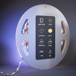 Лента светодиодная 12В 2835 4.8Вт/м 2700К IP20 (уп.5м) Maytoni 201102