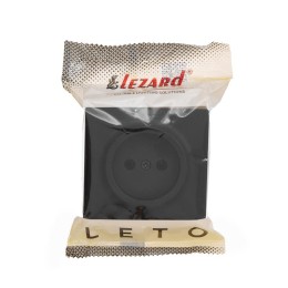 Розетка 1-мест. без заземл. LETO ПБТ черн. бархат LEZARD 752-4200-121B
