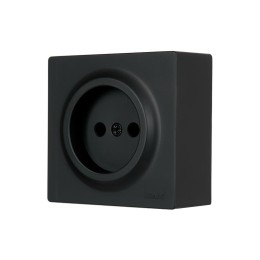 Розетка 1-мест. без заземл. LETO ПБТ черн. бархат LEZARD 752-4200-121B