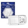 Блок ОП Nix (розетка 16А 250В с заземл. 2-кл. выкл. 10А) IP54 бел. TOKOV ELECTRIC TKE-NX-V2RZ-C01T-I