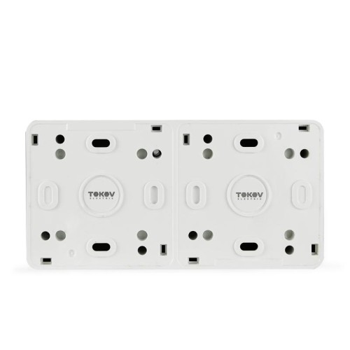 Блок ОП Nix (розетка 16А 250В с заземл. 2-кл. выкл. 10А) IP54 бел. TOKOV ELECTRIC TKE-NX-V2RZ-C01T-I