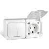 Блок ОП Nix (розетка 16А 250В с заземл. 2-кл. выкл. 10А) IP54 бел. TOKOV ELECTRIC TKE-NX-V2RZ-C01T-I
