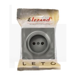 Розетка 1-мест. без заземл. LETO ПБТ платина LEZARD 752-3500-121B