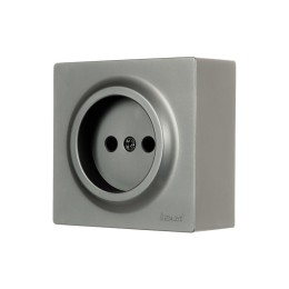 Розетка 1-мест. без заземл. LETO ПБТ платина LEZARD 752-3500-121B