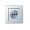 Розетка 1-м СП Simon15 16А IP20 без заземл. бел. Simon 1590431-030