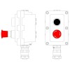 Пост управления взрывонепроницаемый из алюм. LCSD-02-B-MC-P1B(11)x1-P6E(11)x1-PCMB-KAEPM3MHK-20 DKC
