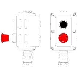 Пост управления взрывонепроницаемый из алюм. LCSD-02-B-MC-P1B(11)x1-P6E(11)x1-PCMB-KAEPM3MHK-20 DKC
